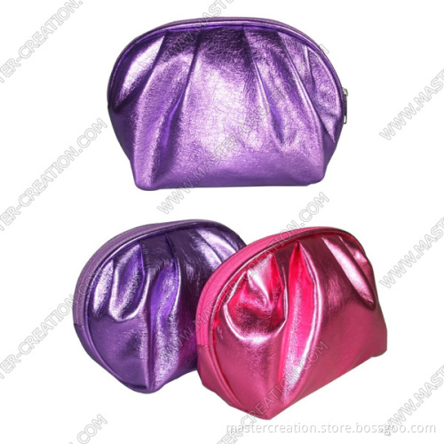 Purple makeup bag,Purple cosmetic bag,Purple toiletry bag,Wrinkle bag,